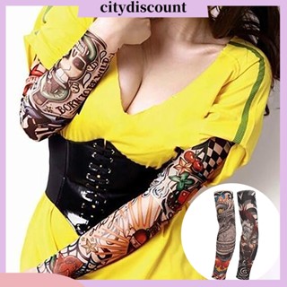 &lt;citydiscount&gt;  ชุดถุงน่องแขนยาวลายสัก 2 ชิ้น