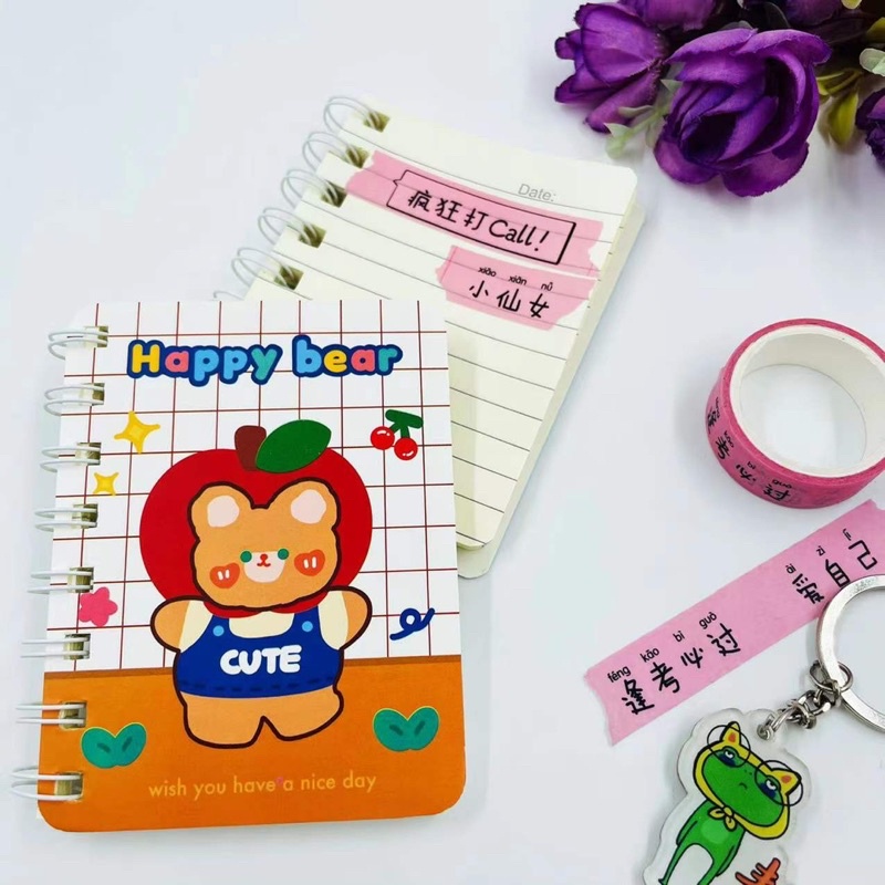 สมุดจดบันทึกขนาดเล็ก สมุดโน๊ตแบบพกพา สมุดลายการ์ตูนน่ารัก ขนาด10.5*8cm มี80แผ่น - รูปที่ 7