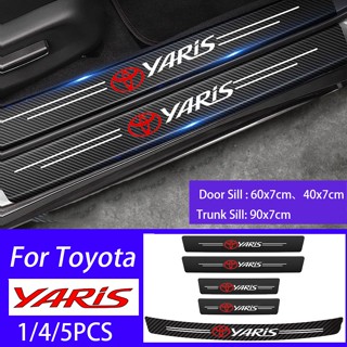 สติกเกอร์คาร์บอนไฟเบอร์ ป้องกันรอยขีดข่วน สําหรับติดขอบประตูรถยนต์ Toyota Yaris Gen 2 XP90 Gen 3 XP 130 Gen 4 XP210 TRD GR