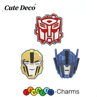 【Cute Deco】อุปกรณ์เสริม รูปการ์ตูนน่ารัก (3 แบบ) Decepticon Optimus Prime Bumblebee Charm Button Crocs Cute Jibbitz Croc Shoes Charm Resin Material สําหรับรองเท้า