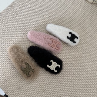 Sweet Temperament Water Drop BB Clip Hairpin New Style Plush Letter C Hairpin