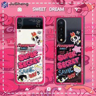 Jusheng เคสโทรศัพท์มือถือแฟชั่น ลายเด็กผู้หญิงบิน สําหรับ Samsung Z Flip4 Z Flip3 Z Flip2 Z Flip1