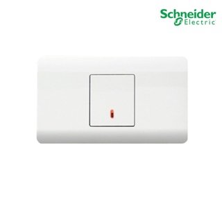 Schneider Electric : ชุดสวิตช์ทางเดียวขนาด1.5 ช่อง+หน้ากากสีขาว | ZENcelo | 8431M_1_WE+ 8401MH_WE | PlugOn