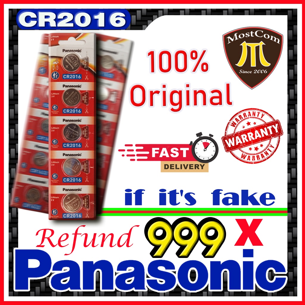Panasonic Cr2016 3v New Battery Button lithium Batteries Cell Coin (Original : from Panasonic energy
