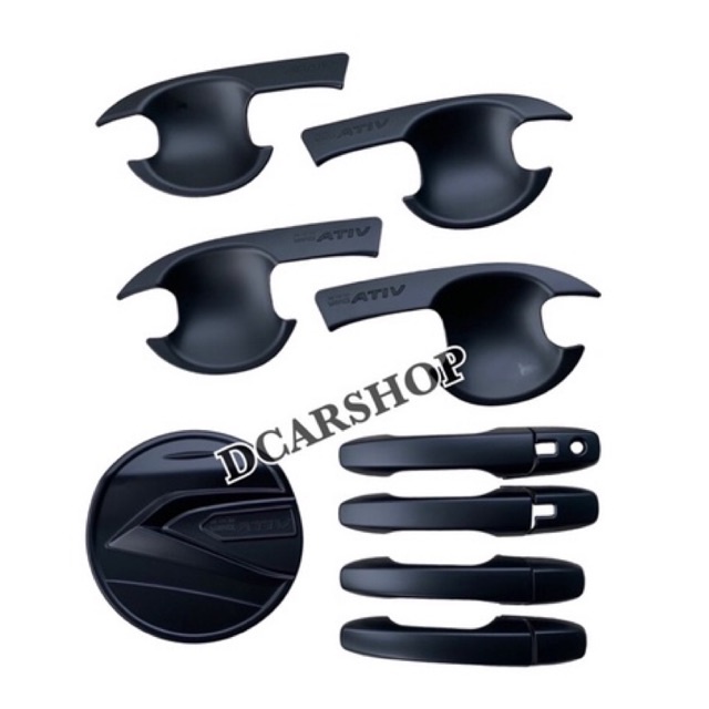 ชุดแต่ง TOYOTA YARIS ATIV ยารีส เอทีปปี 2023-2025  สีดำด้าน(เบ้ารองมือเปิด+ครอบมือจับ+ครอบฝาถัง)
