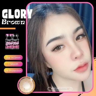 (2) Glory Brown (Chestnut) สีน้ำตาล ขอบฟุ้ง โทนฝรั่ง สายฝอ ตาน้ำข้าว Wink ค่าสายตา สายตาสั้น แฟชั่น ชีสนัท Contact Lens