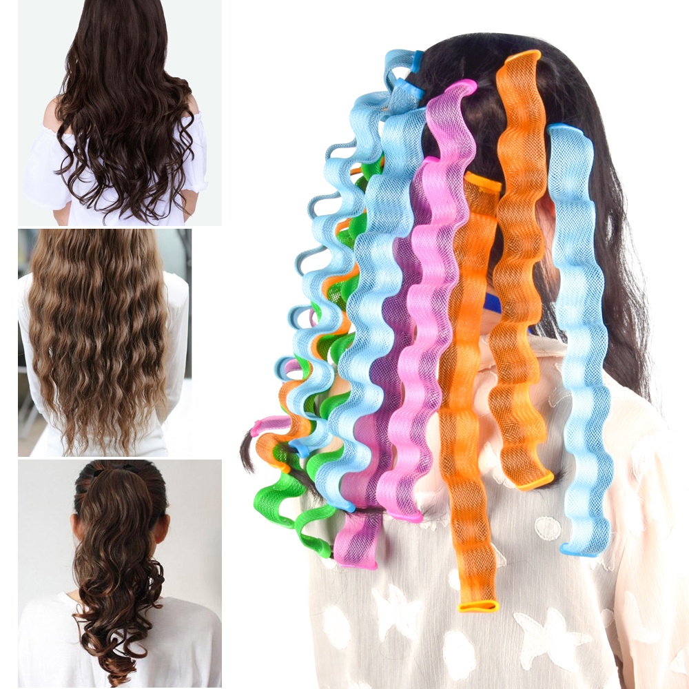 12pcs Magic Hair Curler DIY Wave Curl Rollers แบบพกพาทรงผม Sticks 30 ซม.ทนทาน Curling เครื่องมือจัดแต่งทรงผม