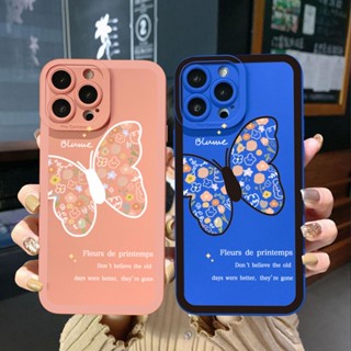 เคสโทรศัพท์มือถือ ขอบสี่เหลี่ยม ลายดอกไม้ ผีเสื้อ พร้อมสายคล้อง หรูหรา สําหรับ Xiaomi Redmi Note 11 Pro 5G 11S 10 Pro 4G 10S Redmi 10C 9C A1