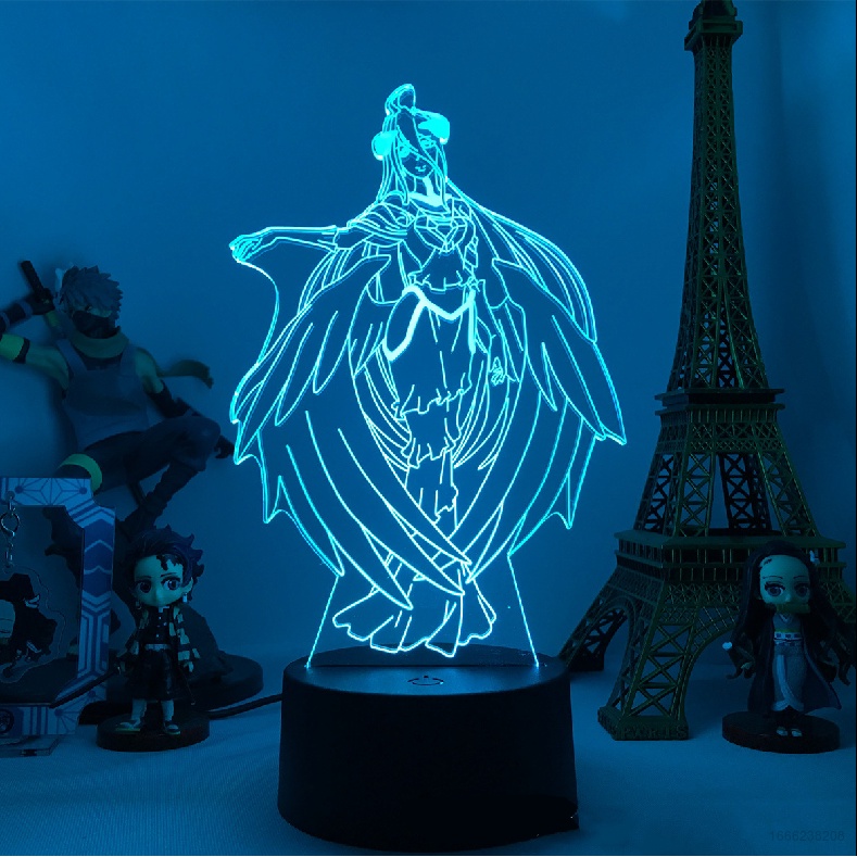 Comic Overlord Night Light Anime 3d Lamp Acrylic Remote LED Charging ...