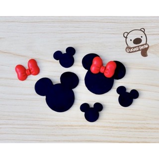 มิกกี้ มินนี่ (Mickey~Minnie)🎀 เซท ~ น้ำตาลตกแต่งเค้ก คัพเค้ก ~ ฟองดอง ~ 30D