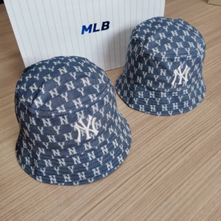 &lt;พร้อมส่งของเข้าแล้วนะคะ&gt;Monogram Blue Jacquard Bucker Hat New York Yankees สีเข้าใหม่ Blue Denim