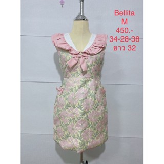 เดรสสั้น สีเหลืองชมพู BELLITA SIZE M