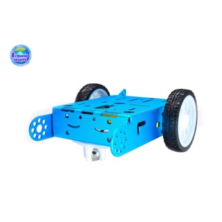 โครงรถหุ่นยนต์ Aluminum alloy robot Smart car ล้อขาว/ยางดำ สี Metallic Blue