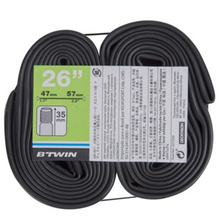 ยางในขนาด 26 นิ้ว แพ็คคู่ BTWIN 26X1.7-2.10 BIKE INNER TUBE TWIN PACK