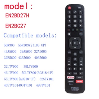 Dévant Hisense รีโมตคอนโทรลสมาร์ททีวี EN2BD27H EN2BC27 TV Model 50K303 55K303V2 43A5605 39A5605 32A5605 32E5600 43E5600 40E5600 32LTV900 39LTV900 43LTV900 50LTV800 0STV101