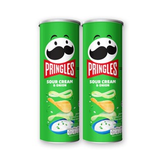 พริงเกิลส์ มันฝรั่งทอดกรอบ รสซาวครีม ขนาด 102กรัม ยกแพ็ค 2กระป๋อง PRINGLES SOUR CREAM
