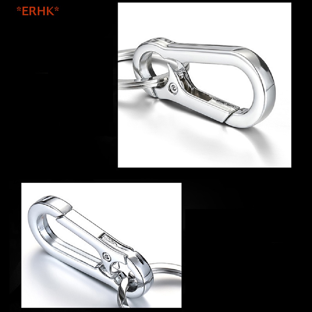 Erhk&gt; ผู้ชาย สเตนเลส น้ําเต้า หัวเข็มขัด พวงกุญแจ เข็มขัด คลิป ป้องกันการสูญหาย หัวเข็มขัดแขวน ใหม่