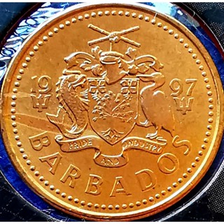 เหรียญ​บาร์เบโดส​ Barbados, 1 Cent, ไม่​ผ่าน​ใช้​ UNC, #​2367T