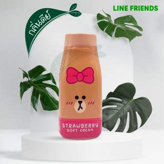 LINE FRIENDS เจลน้ำหอมปรับอากาศ กลิ่น STRAWBERRY SOFT CREAM --- สินค้าลิขสิทธิ์แท้ FreshTime x LINE FRIENDS