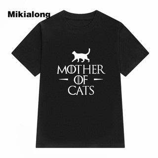 เสื้อยืดแฟชั่น เสื้อยืด Kedi 2019 kadın anne kediler baskılı kadın เสื้อยืด Kawaii sevimli yaz üst Tee gömlek Femme siya