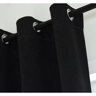พร้อมส่ง ผ้าม่านสีดำ สีพื้น ม่านหน้าต่าง ทึกแสง ม่านประตู ผ้าม่านสำเร็จรูป ผ้าม่านกันแสงUv ผ้าหนา D8CN