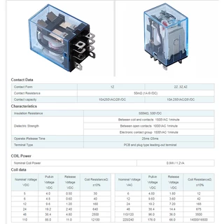 รีเลย์ขนาดเล็กพร้อมฐานซ็อกเก็ต ใหม่เอี่ยม AC 220V 10A relay LY2N-J HH62P พร้อมส่งจากไทย