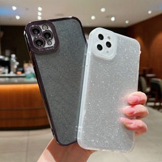 case iPhone11promax กลิตเตอร์ใสกันกระแทกขอบเหลี่ยมกล้องป้องกันเต็มรูปแบบ for iPhone 14 13 12 Pro Max Plus SE2020 7P 8 PLUS เคสไอโฟน14 เคสไอโฟน11 เคสไอโฟน13 เคส สำหรับ ไอโฟน