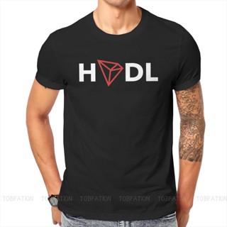 เสื้อยืดชาย Cryptocurrency Crypto Miner HODL TRON Tshirt สินค้ามาใหม่กราฟิกผู้ชายวินเทจแขนสั้นผู้ชายแขนสั้นผ้าฝ้ายฮาราจู