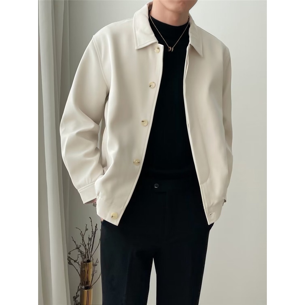 Simple Light Mature Business Jacket M-3XL เสื้อแจ็คเก็ตลําลองผู้ชายทํางานเสื้อแจ็คเก็ตสั้นไหล่เสื้อแจ็คเก็ตลื่นอินเทรนด์