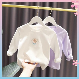 1-5-year-old baby girls simple fresh bottoming shirt baby girls spring clothes Korean style New Girls cotton long sleeve T-shirt