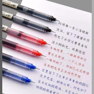 5 / 10pcs  Straight 0.5mm Gel Pen in Black Blue Red Ink Pen Quick Dry School Office Writing Pen Supplies Stationery