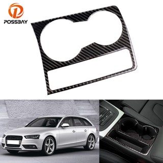 ใหม่ กรอบครอบที่วางแก้วน้ํา คาร์บอนไฟเบอร์ สําหรับรถยนต์ Audi A4 B8 A5 2009-2015