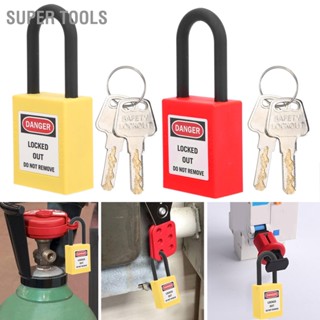 SUPER TOOLS 38mm Lockout Lock Nylon Industrial Engineering Insulation Security Dustproof Device for Construction Site