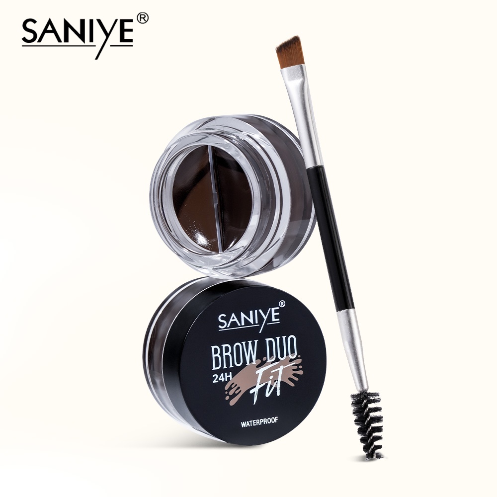 Saniye 2 in 1 ครีมเจลเขียนคิ้ว 4 สี กันน้ํา แห้งเร็ว พร้อมแปรง 29 กรัม M341