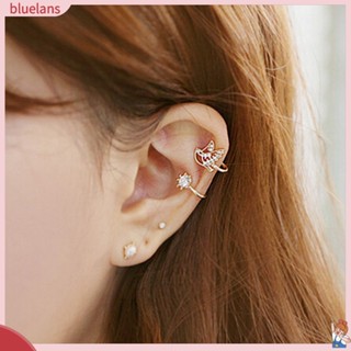 B2_Elegant Women Little Bird Rhinestone Ear Clip No Piercing Earrings Party Jewelry