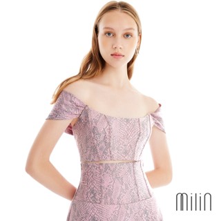 [MILIN] Asset Crop Top Closet off-shoulder bustier crop top เสื้อครอปท็อปทรงคอเซ็ทเปิดไหล่