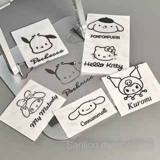 สติกเกอร์โลหะ กันน้ํา ลายการ์ตูน Sanrio Pacha Dog แบบเรียบง่าย สําหรับตกแต่งแก้วน้ํา