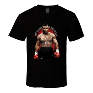 เสื้อยืดผู้ชาย ใหม่ เสื้อยืด ลาย Legend Heavyweight Champion Mike Tyson Boxer สําหรับผู้ชาย ใหม่ เสื้อยืด คอกลม แขนสั้น