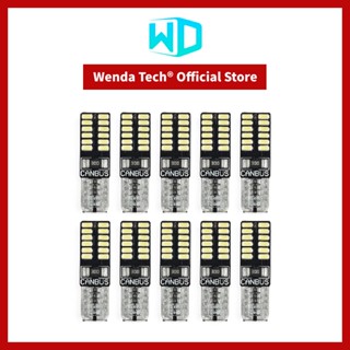 หลอดไฟ 24 LED 3014SMD T10 สำหรับติดรถยนต์ 10 ชิ้น