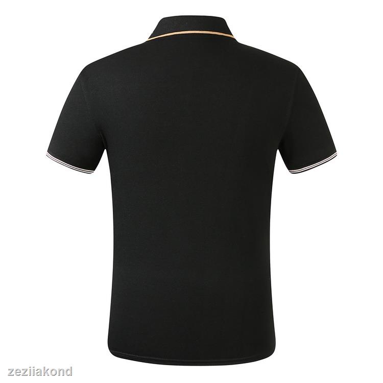 ●Men Polo Shirt Cotton Short Sleeve Polo Shirt With Bur_berry Plaid Pattern Collar Casual Shirt Business Wear #4