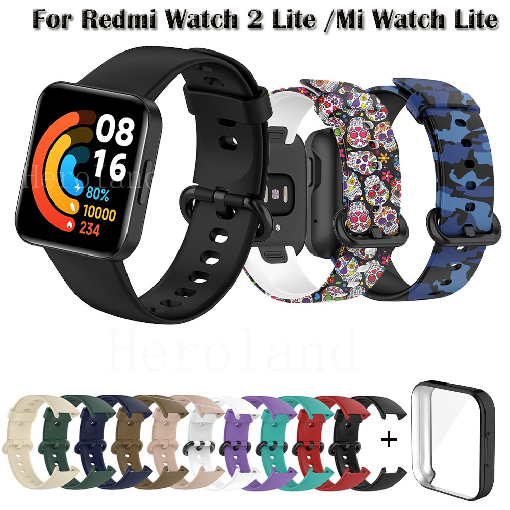 สายนาฬิกาข้อมือซิลิโคน พร้อมเคสป้องกัน สําหรับ Redmi Watch 2 Lite SmartWatch Band Xiaomi Mi Watch2 L