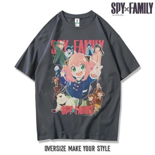 เสื้อยืดผ้าฝ้าย เสื้อยืด พิมพ์ลายอนิเมะ SPY X FAMILY โอเวอร์ไซซ์ สไตล์วินเทจ