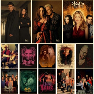 โปสเตอร์กระดาษคราฟท์ ลาย Buffy The Vampire Slayer สไตล์วินเทจ สําหรับตกแต่งผนังบ้าน ห้องนั่งเล่น บาร์