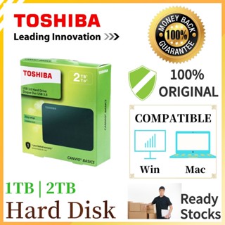 Toshiba ฮาร์ดไดรฟ์ภายนอก (1TB/2TB) Canvio Basics A3 External Hard Drive Black USB 3.0