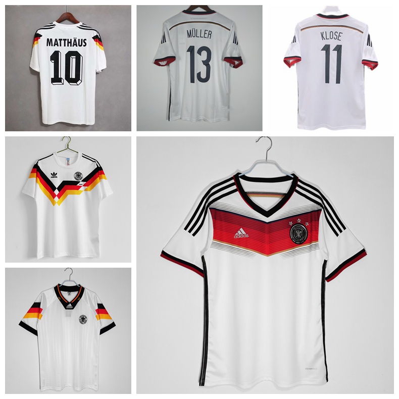 1990 1994 1998 2014 World Cup Germany Retro Jersey Matthaus Klinsmann Muller Klose เสื้อฟุตบอล