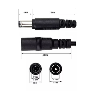 10M 5M 3M 2M 1M 5.5X2.1Mm 24awg 300v DC Power Connector อะแดปเตอร์ตะกั่วสายไฟ12V DC หญิงชายปลั๊กภายนอก