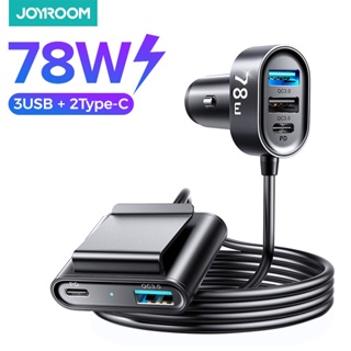 Joyroom 5 in 1 อะแดปเตอร์ชาร์จในรถยนต์ USB C 78W PD 3.0 QC 4.0 QC3.0 PPS 72w Type C หลายแบบ