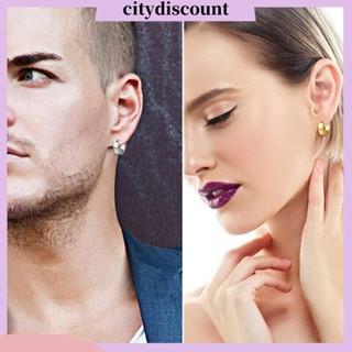 &lt;citydiscount&gt;  City ต่างหูห่วง สแตนเลส สำหรับผู้ชาย 4 สี จำนวน1 คู่