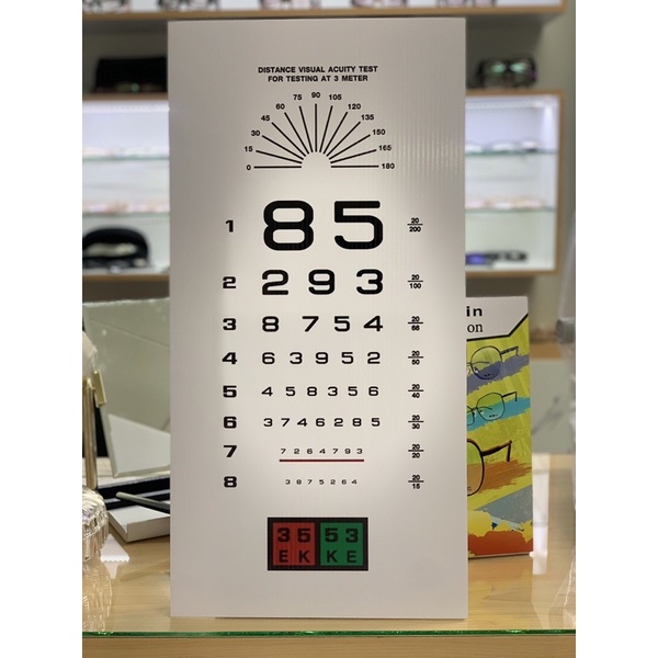 [พร้อมส่ง🇹🇭]แผ่นป้ายวัดสายตา85(วัสดุฟิวเจอร์บอร์ด) ระยะ 3 เมตร