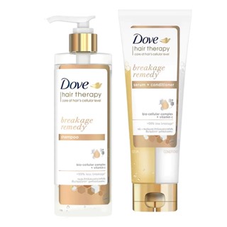 DOVE Hair Therapy Serum Breakage Remedy (Shampoo 380ml + Conditioner 230ml) โดฟ แฮร์ เทอราพี เซรั่ม เบรคเกจ เรเมดี เซ็ท